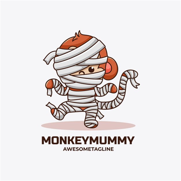 Vetor mascote do personagem macaco múmia