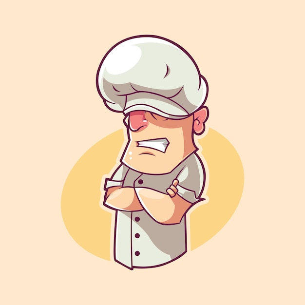 Mascote illustarion da chef academy irritado