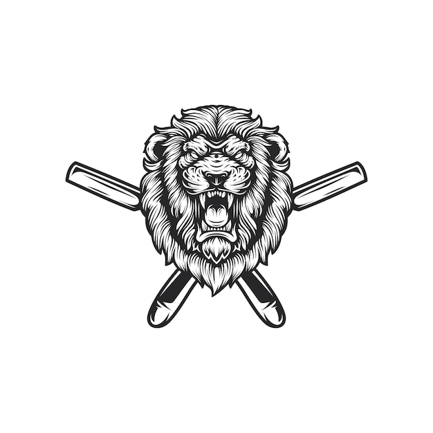 Mascote lion barber