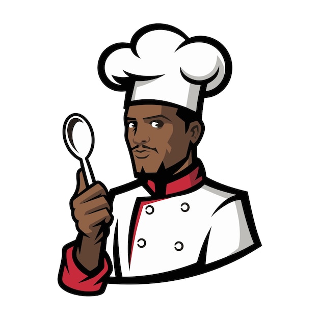 Mascote masculino africano-americano Vector Desenho de personagens ousados e elegantes