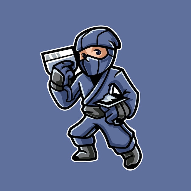 Mascote patch ninja worker cartoon