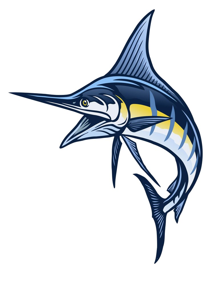 Vetor mascote peixe marlin