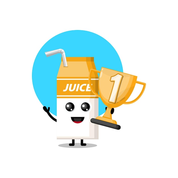 Mascote personagem fofa do suco da caixa de troféus