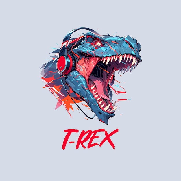 Vetor mascote t rex head ilustração do design do logotipo do mascote esportivo do dinossauro logotipo esportivo do mascote trex head