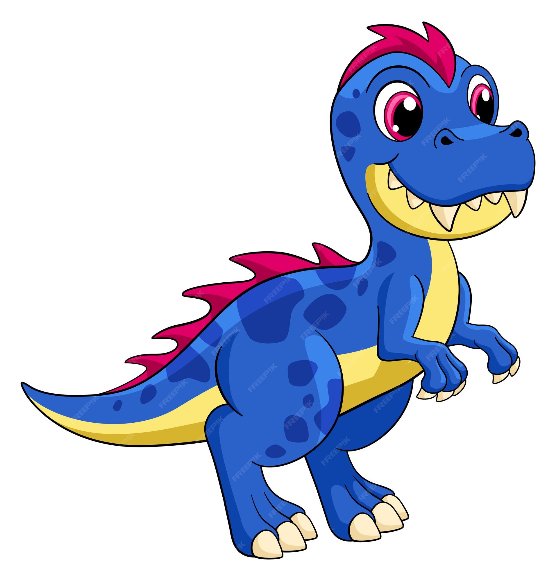 conjunto de personagem de desenho animado de dinossauro azul 2763923 Vetor  no Vecteezy