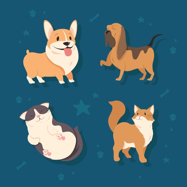 Mascotes cães e gatos