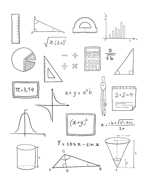 Vetor matemática desenhada à mão