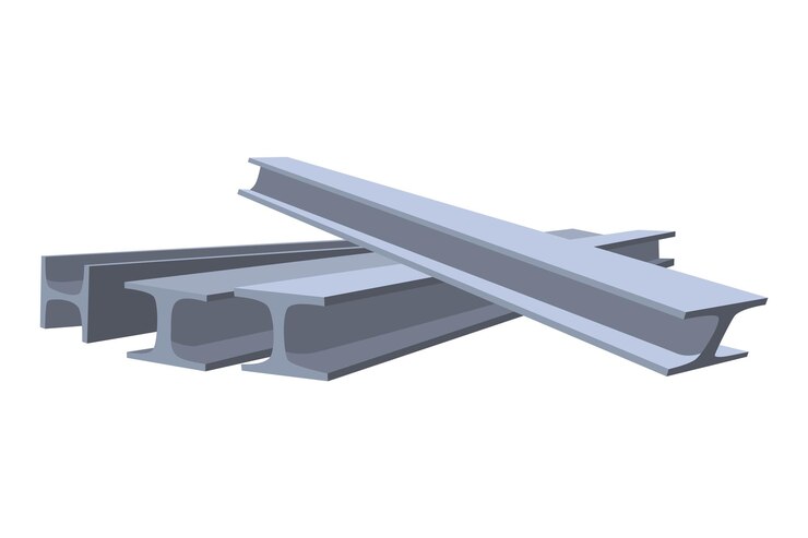 Vetor material de construção pilha de vigas de construção metálica suprimentos de desenhos animados para obras de construção conceito de construção a ilustração pode ser usada para canteiros de obras ou ilustrar obras de renovação