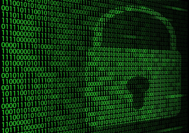 Matriz binária em um fundo preto e fundo de bloqueio