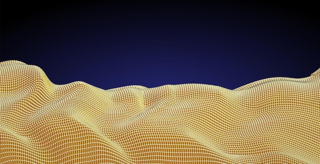 Matriz de inúmeros blocos, textura dourada, computação em nuvem.