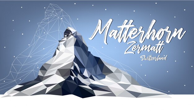 Matterhorn zermatt suíça polígono cor