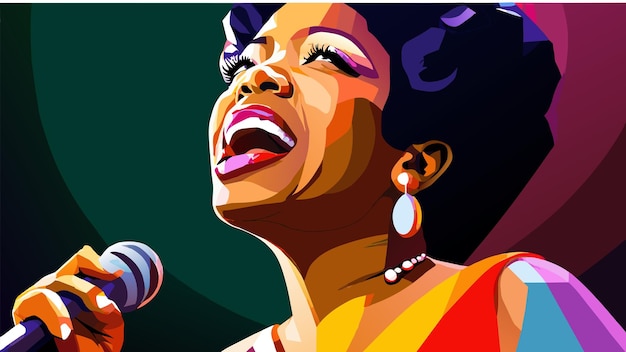 Vetor maya angelou cantando com alma ilustração vetorial