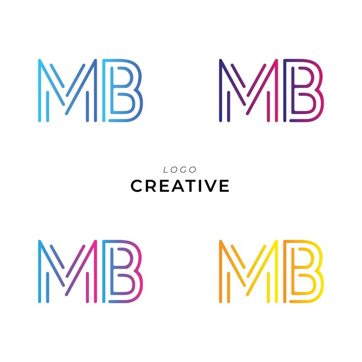 Vetor mb creative latter logo design custom branding logo creative logo design ilustração vetorial