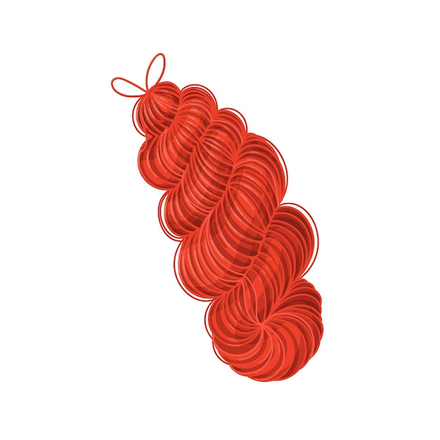 Meada de fio de tricô vermelho