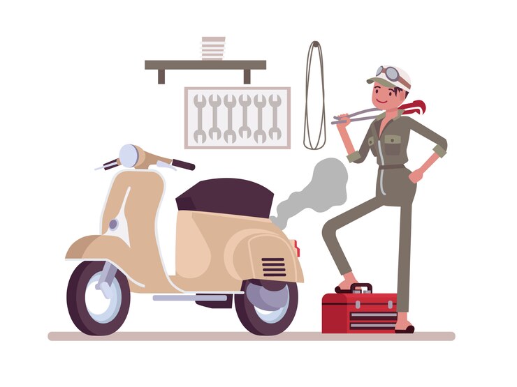 Vetor mecânico de motocicleta