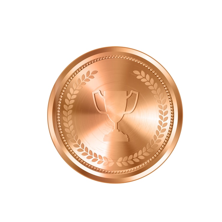Vetor medalha de bronze realista com coroa de louros gravada e taça vencedora designs versáteis para prêmios personalizados e projetos criativos
