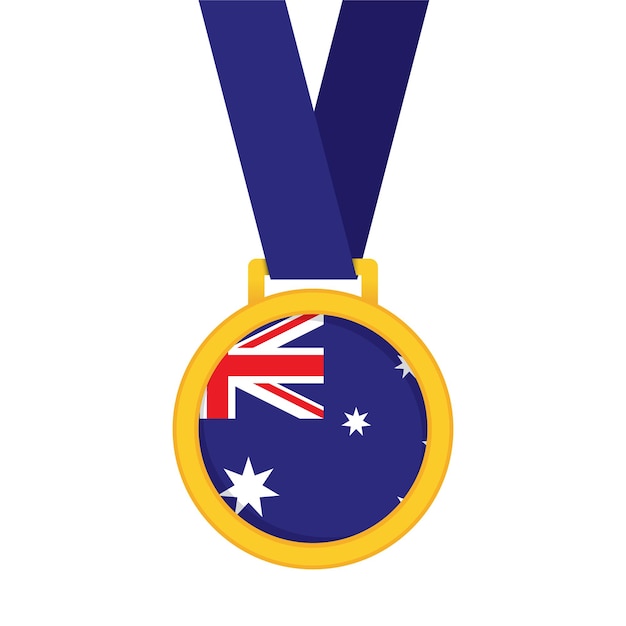 Medalha dos vencedores do primeiro lugar do ouro da bandeira nacional da austrália