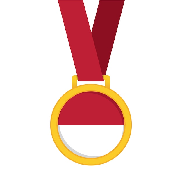 Medalha dos vencedores do primeiro lugar do ouro da bandeira nacional da Indonésia