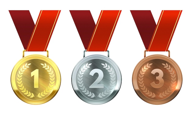 Medalhas de ouro, prata e bronze