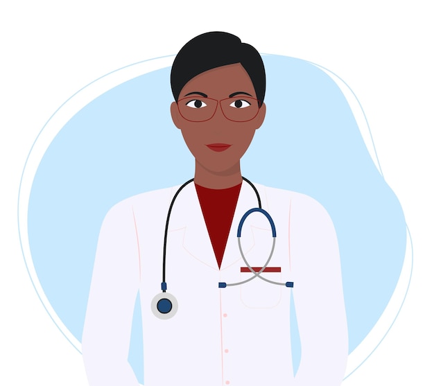 Médica étnica afro-americana com estetoscópio Especialistas médicos Dia Nacional do Médico