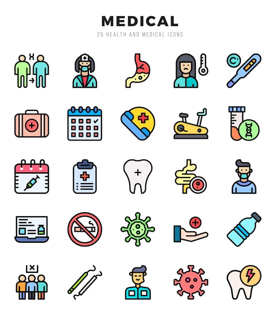 MEDICAL Icon Bundle 25 ícones para sites e aplicativos