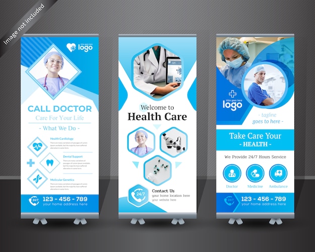 Medical roll up banner design para o hospital