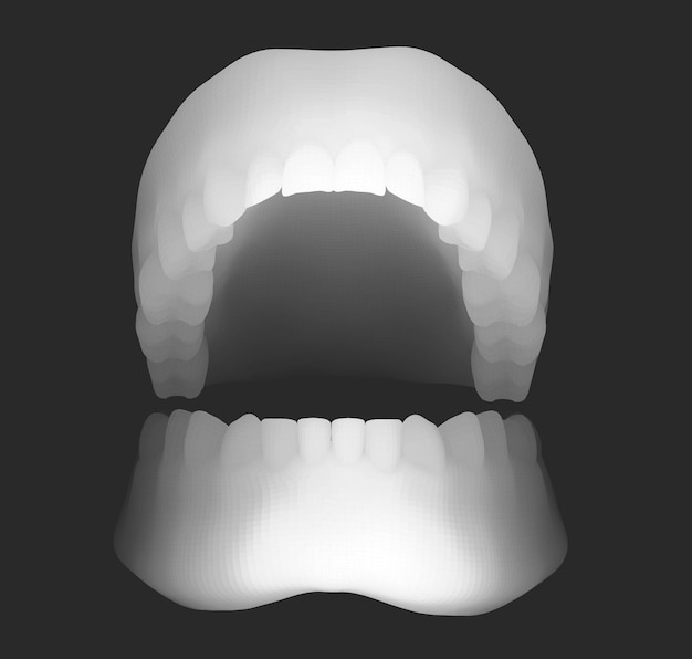 Vetor medicina e saúde do layout do vetor 3d da mandíbula humana