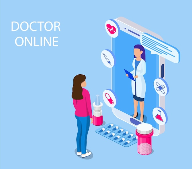 Medicina online isométrica de saúde