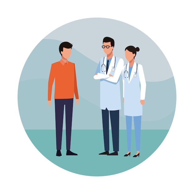 Médico e pessoas