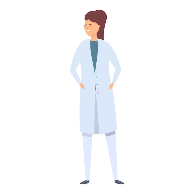Médico feminino ícone desenho animado vetor conselhos de tratamento de cuidados de saúde