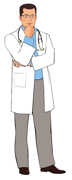 Figura Médica Ilustração Caso Médico Branco ícone Azul Médico Dos Desenhos  Animados PNG , Jaleco Branco Branco, Estetoscópio Preto, Ilustração Imagem  PNG e PSD Para Download Gratuito