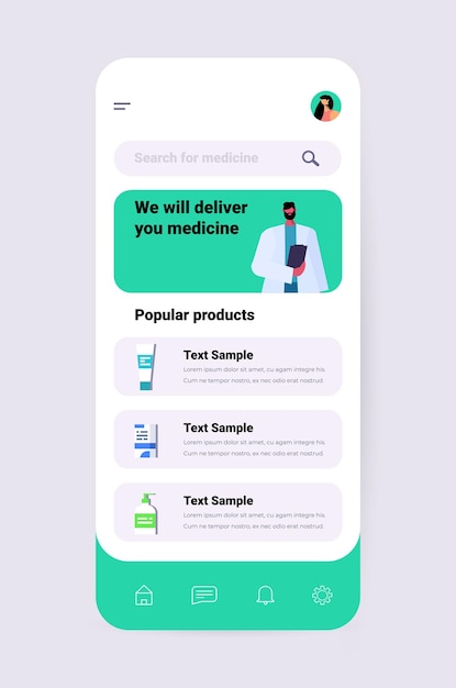 Médico na tela do smartphone consulta médica on-line conceito de medicina de saúde cópia vertical espaço ilustração vetorial