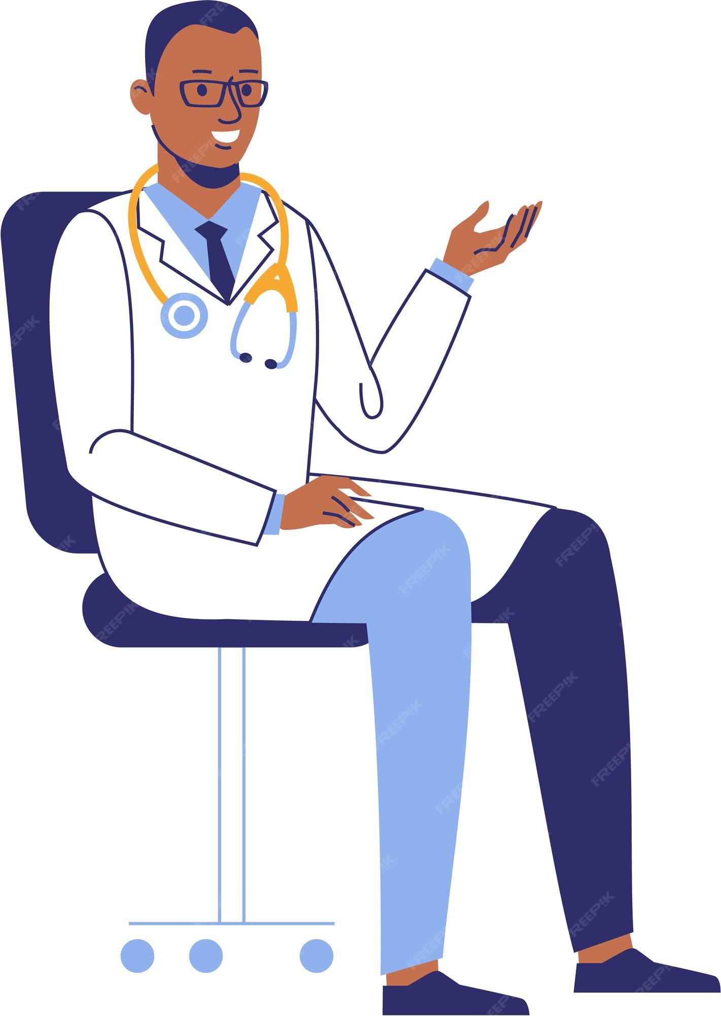 Conjunto De Desenhos De Um Médico Negro Ilustração do Vetor - Ilustração de  médico, fofofo: 194286121