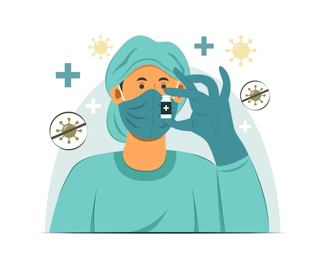 Médico Segure um Frasco de Vacina