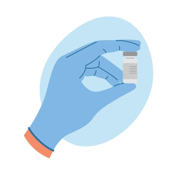 Médico usando luvas estéreis segurando uma ampola com vacina para injeção conceito de cuidados de saúdexD