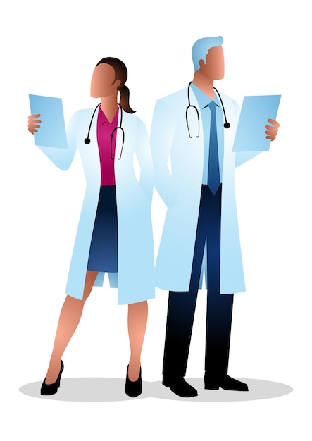 Médicos do sexo masculino e feminino