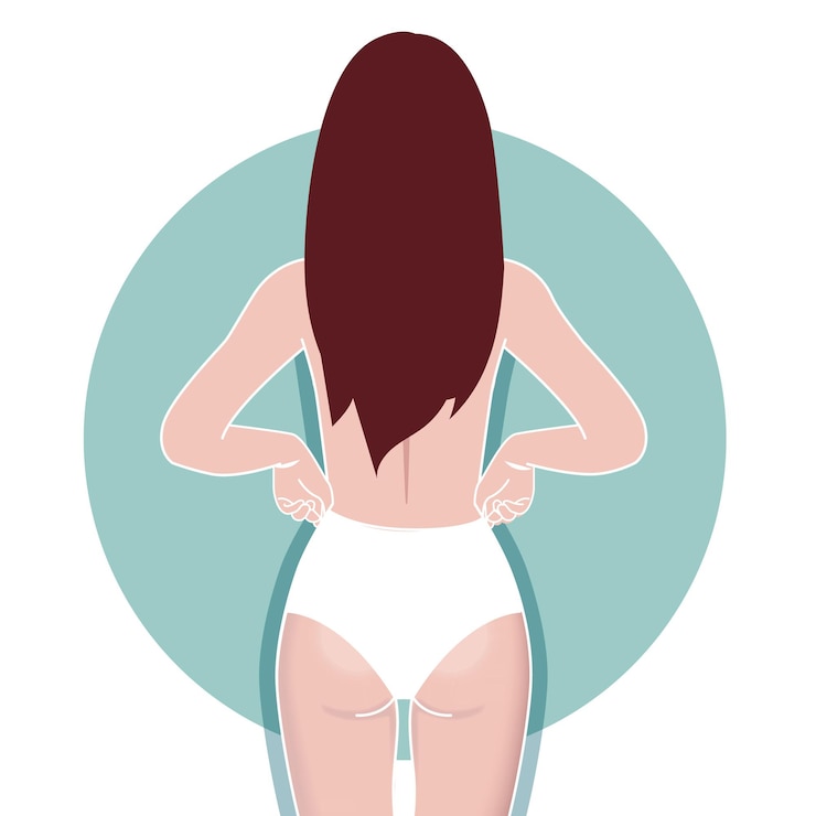 Vetor medida inferior do corpo da mulher