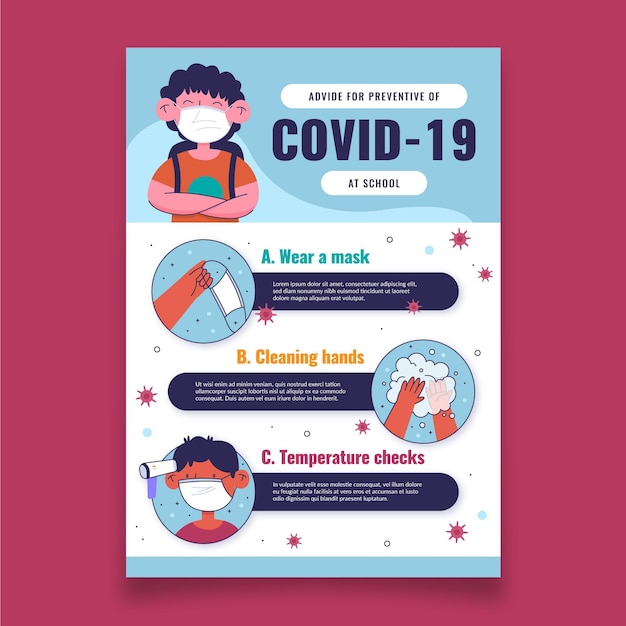 Medidas preventivas na escola - pôster