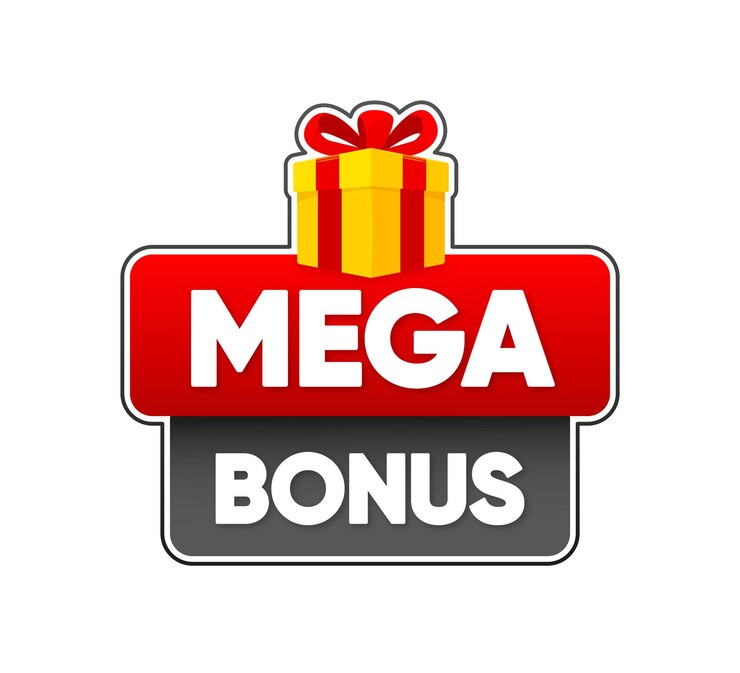 Vetor mega bonus enter to win ilustração em vetor de banner de caixa de presente