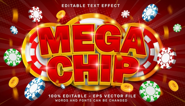 Mega chip efeito de texto 3d e efeito de texto editável
