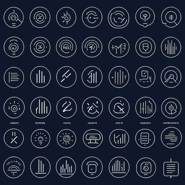 Mega conjunto de ícones em estilo de linha moderno contabilidade financeira de comércio eletrônico de negócios grande conjunto de ícones