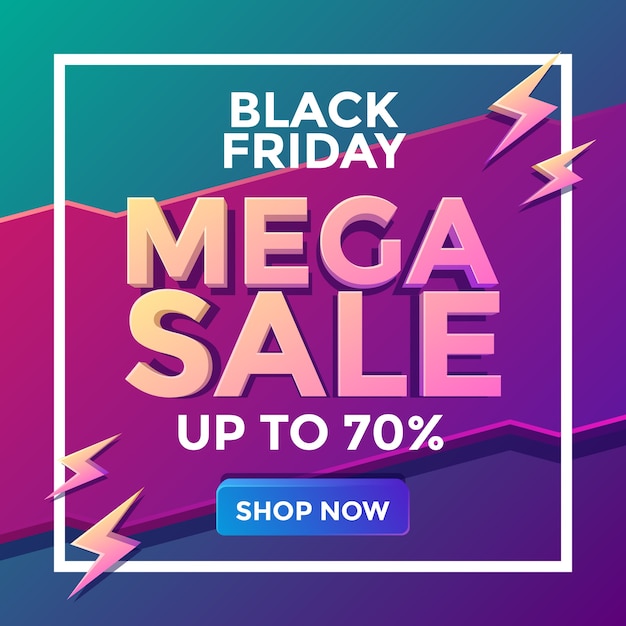 Vetor mega promoção da black friday