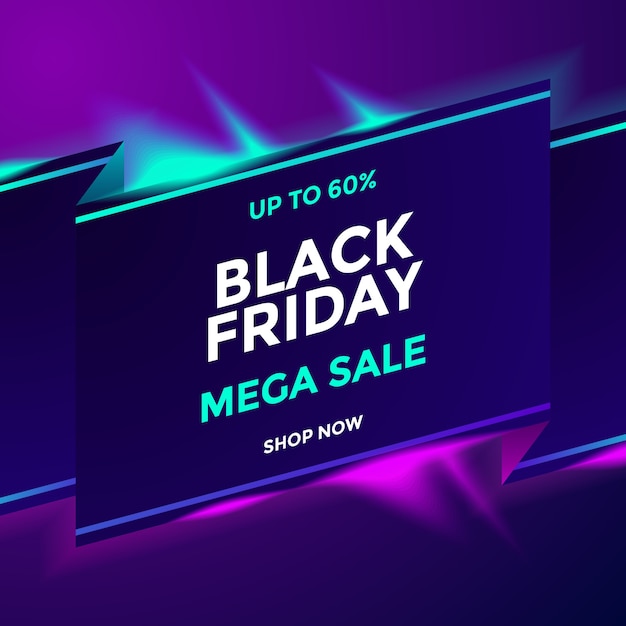 Vetor mega promoção da black friday