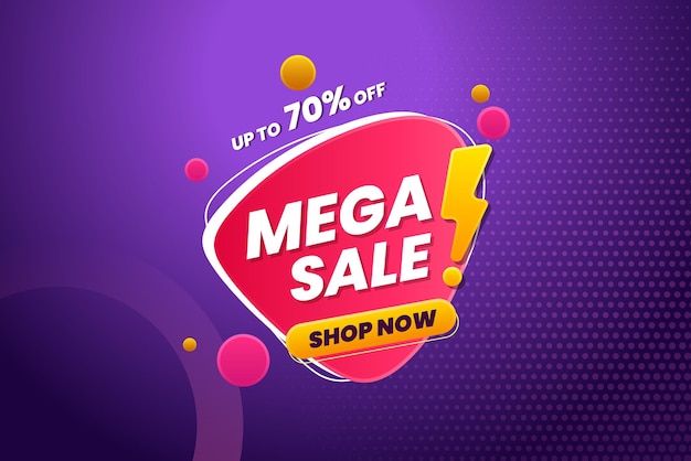 Vetor mega venda especial desconto plano compra negócio promoção banner modelo de fundo vetor abstrato