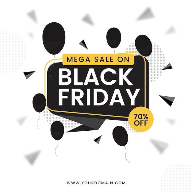 Mega venda no design do banner da black friday