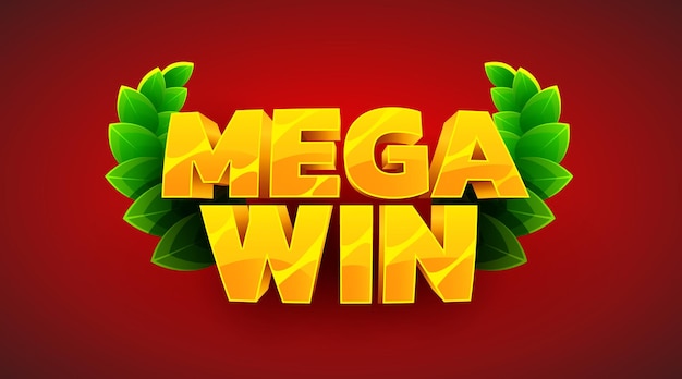 Mega win banner sinal com letras douradas casino online