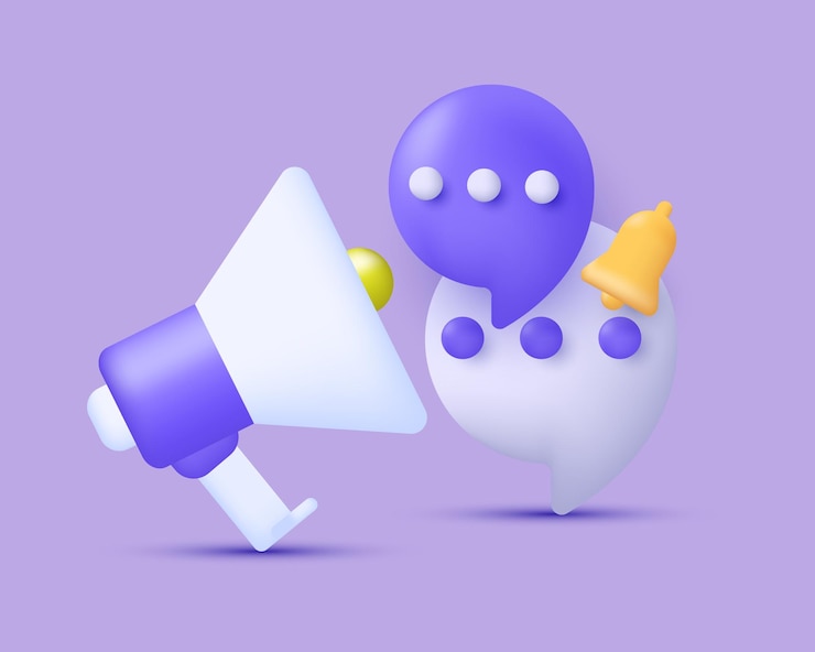 Vetor megafone 3d realista único alto-falante alto-falantes bullhorn anunciam isolado em vetor