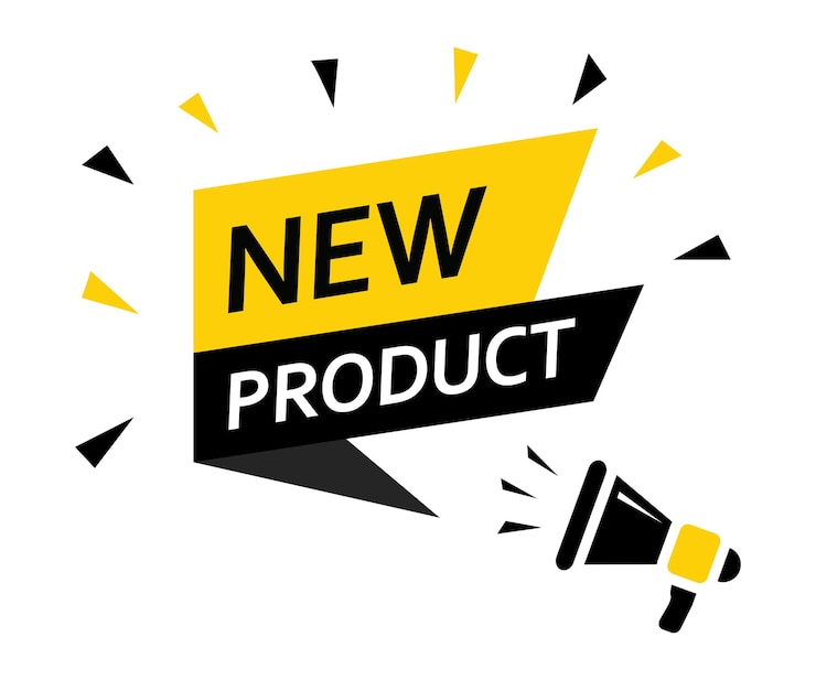 Vetor megafone com novo produto fala bolha negócio design anúncio de marketing desconto dinheiro de volta