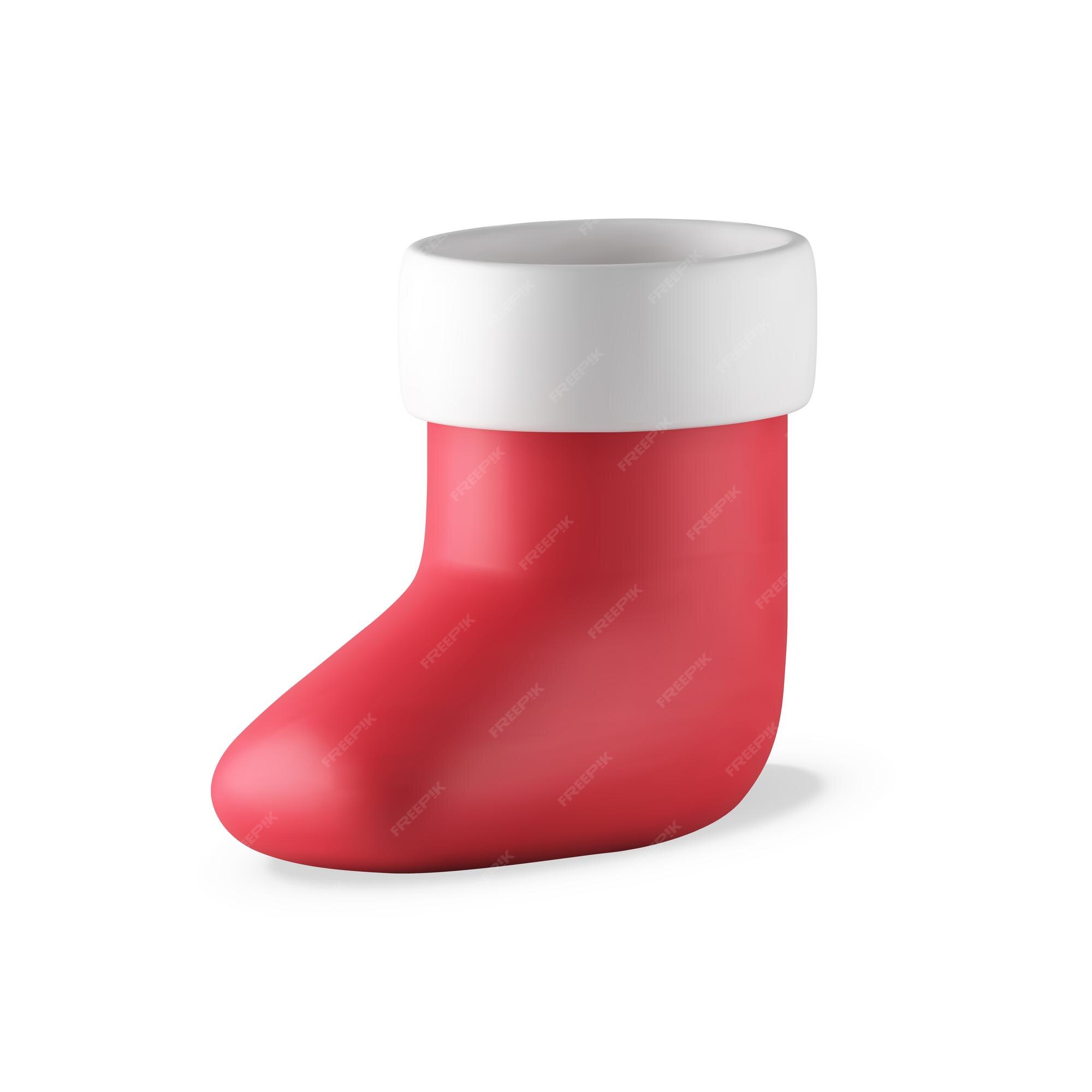 Meia de natal vermelha tradicional para pendurar e colocar presentes vetor de design isométrico de modelo 3d | Vetor Premium Meia de natal vermelha tradicional para pendurar e colocar presentes vetor de design isométrico de modelo 3d | Vetor Premium