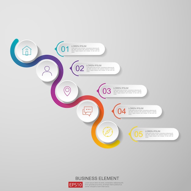 Meio-círculo abstrato para conceito de negócios infográfico